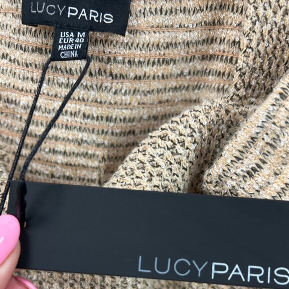 Lucy Paris Womens Camille Tan Knit Button Tank size M NWT. - Picture 5 of 9
